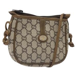 GUCCI GG Plus Supreme Shoulder Bag Pvc Beige